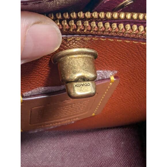 COACH FLORAL DAISY PRINT C9722 WILLOW BUCKET BAG SIG CANVAS TAN/RUST $395 - Picture 6 of 16